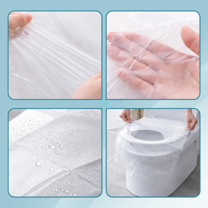 Disposable Toilet Seat Covers Double-Layer Non-Slip Biodegradable 50-Pack