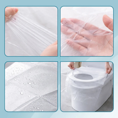Disposable Toilet Seat Covers Double-Layer Non-Slip Biodegradable 50-Pack