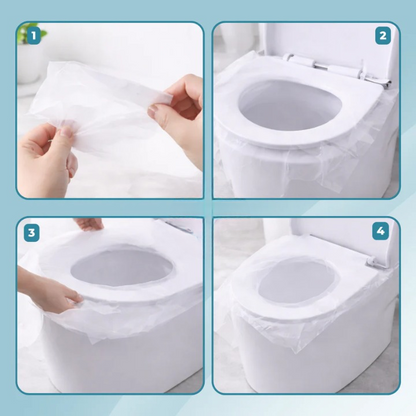 Disposable Toilet Seat Covers Double-Layer Non-Slip Biodegradable 50-Pack