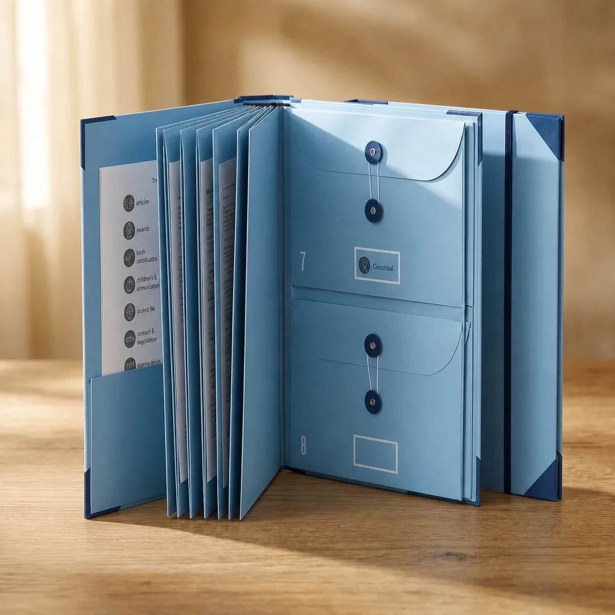 Document Organizer Guided Sections & Lockable Pockets