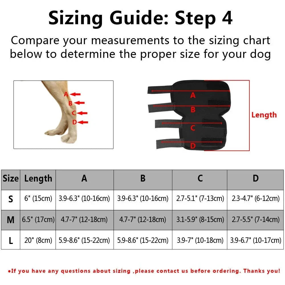 Dog Ankle Brace Neoprene Compression Reflective Strips