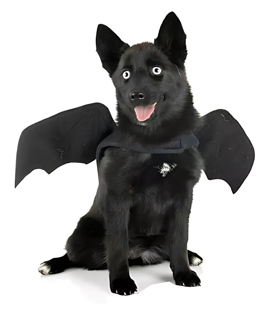 Dog Bat Costume Soft Felt Adjustable Straps Freedom of Movement