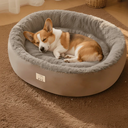 Dog Bed Arctic Fleece Donut Design Non-Slip Bottom