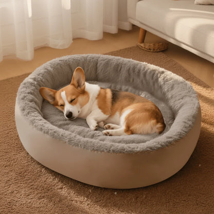Dog Bed Arctic Fleece Donut Design Non-Slip Bottom