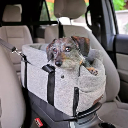 Dog Car Seat Padded Booster Adjustable Straps & Safety Leash