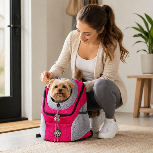Dog Carrier Backpack Ergonomic Breathable Mesh Safety Hook