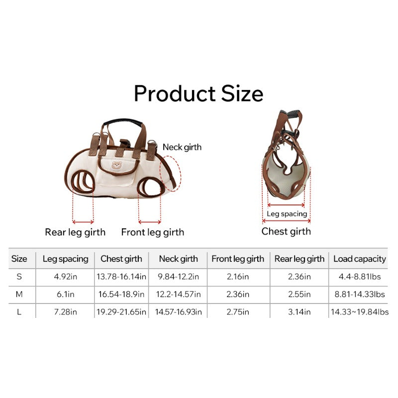Dog Carrier Hands-Free Shoulder Strap & Padded Handle