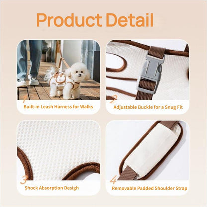 Dog Carrier Hands-Free Shoulder Strap & Padded Handle