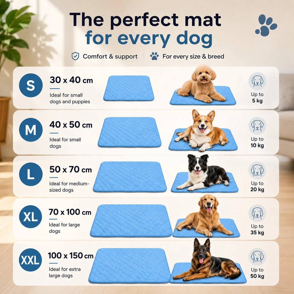 Dog Cooling Mat Breathable & Lightweight Machine Washable