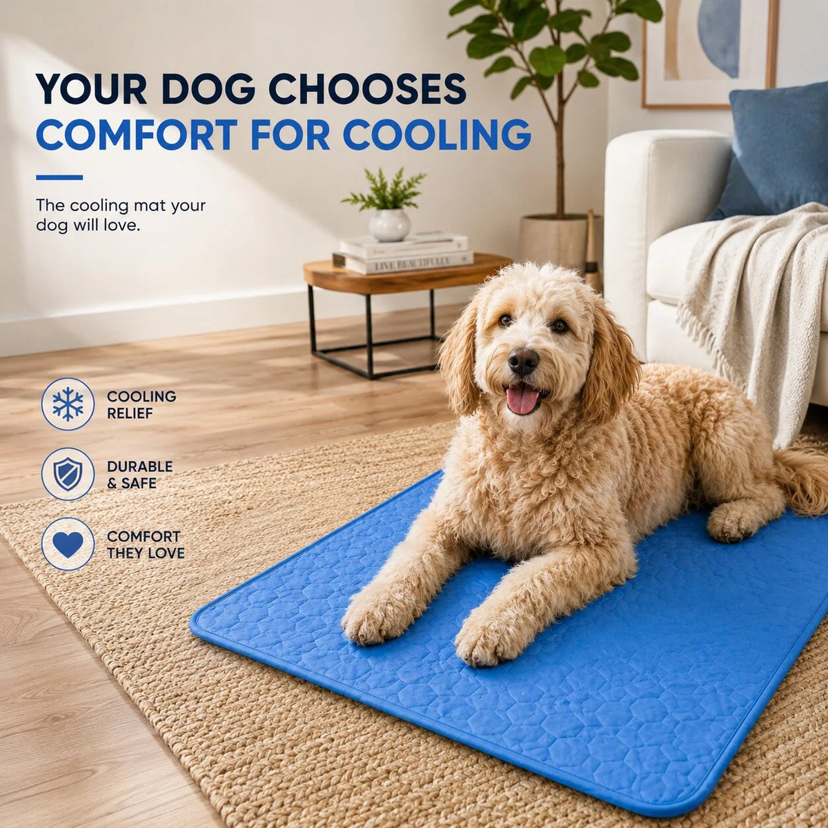 Dog Cooling Mat Breathable & Lightweight Machine Washable