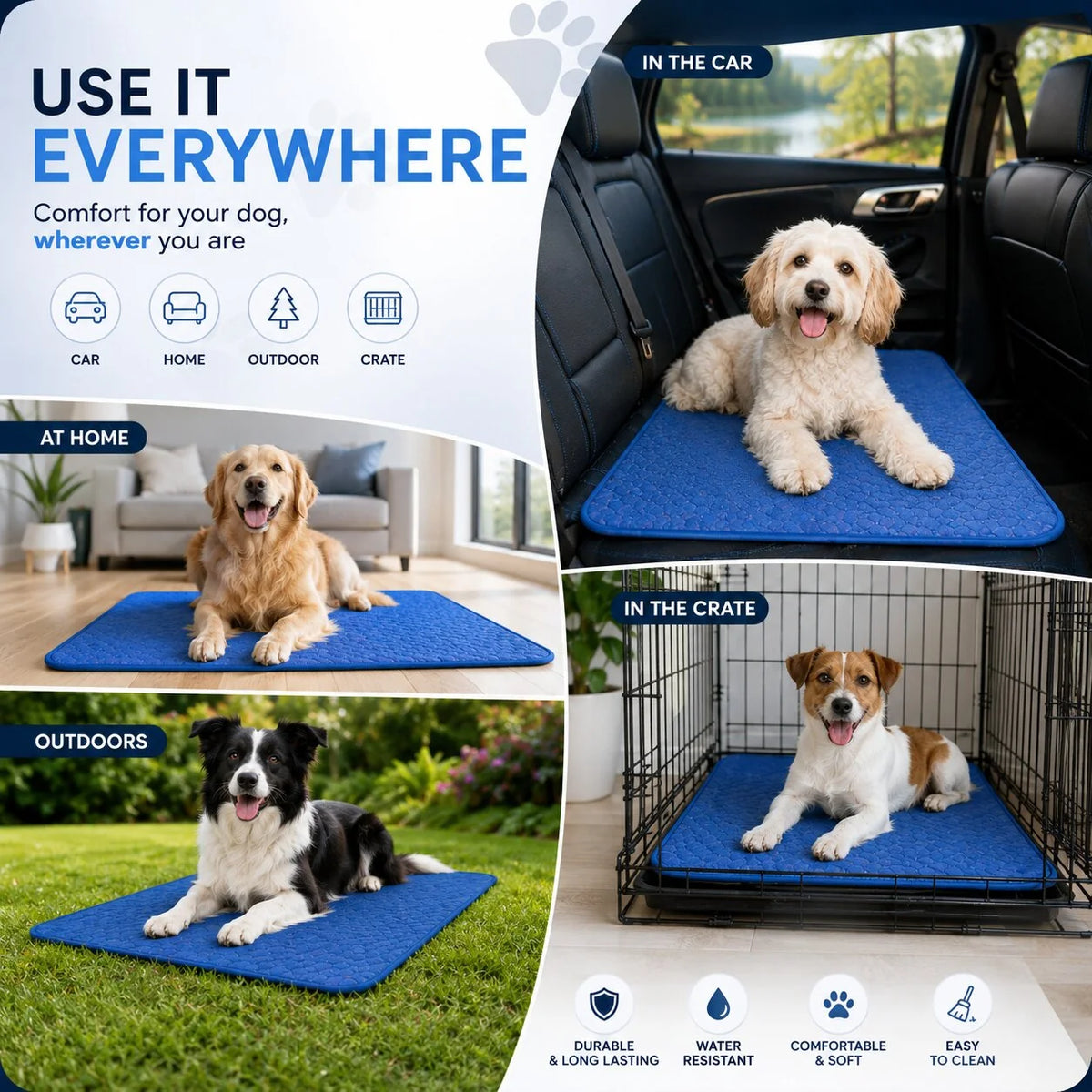 Dog Cooling Mat Breathable & Lightweight Machine Washable