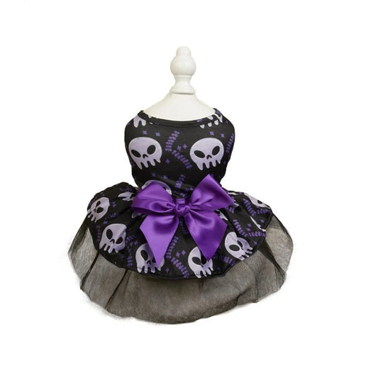 Dog Costume Dress Halloween Tutu & Satin Bow