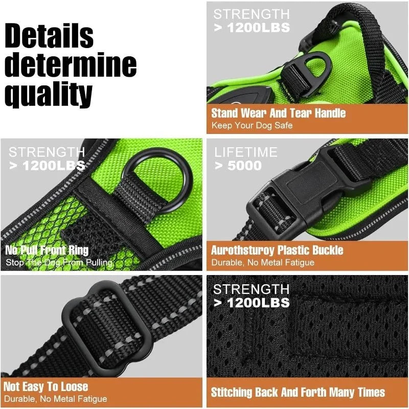 Dog Harness Rechargeable LED Lights Adjustable Fit
