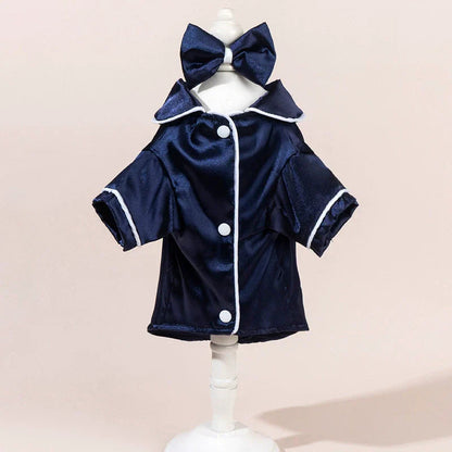 Dog Pajamas Satin Surface Snap Button Closure