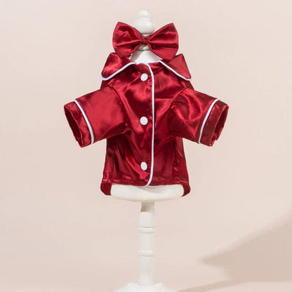 Dog Pajamas Satin Surface Snap Button Closure