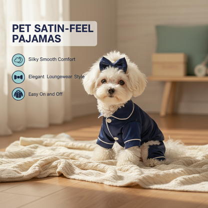 Dog Pajamas Satin Surface Snap Button Closure
