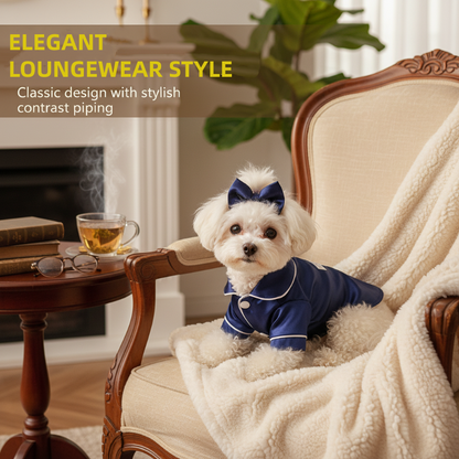 Dog Pajamas Satin Surface Snap Button Closure