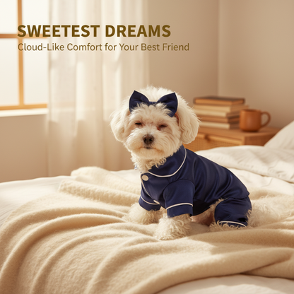 Dog Pajamas Satin Surface Snap Button Closure