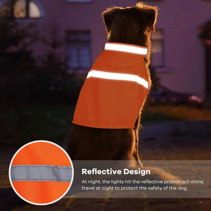 Dog Safety Vest Reflective Strips & Adjustable Straps