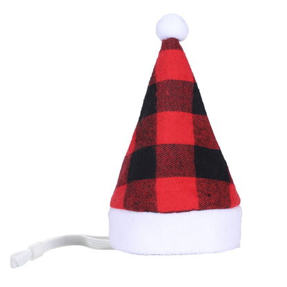Dog Santa Hat Plush Adjustable Festive Fit