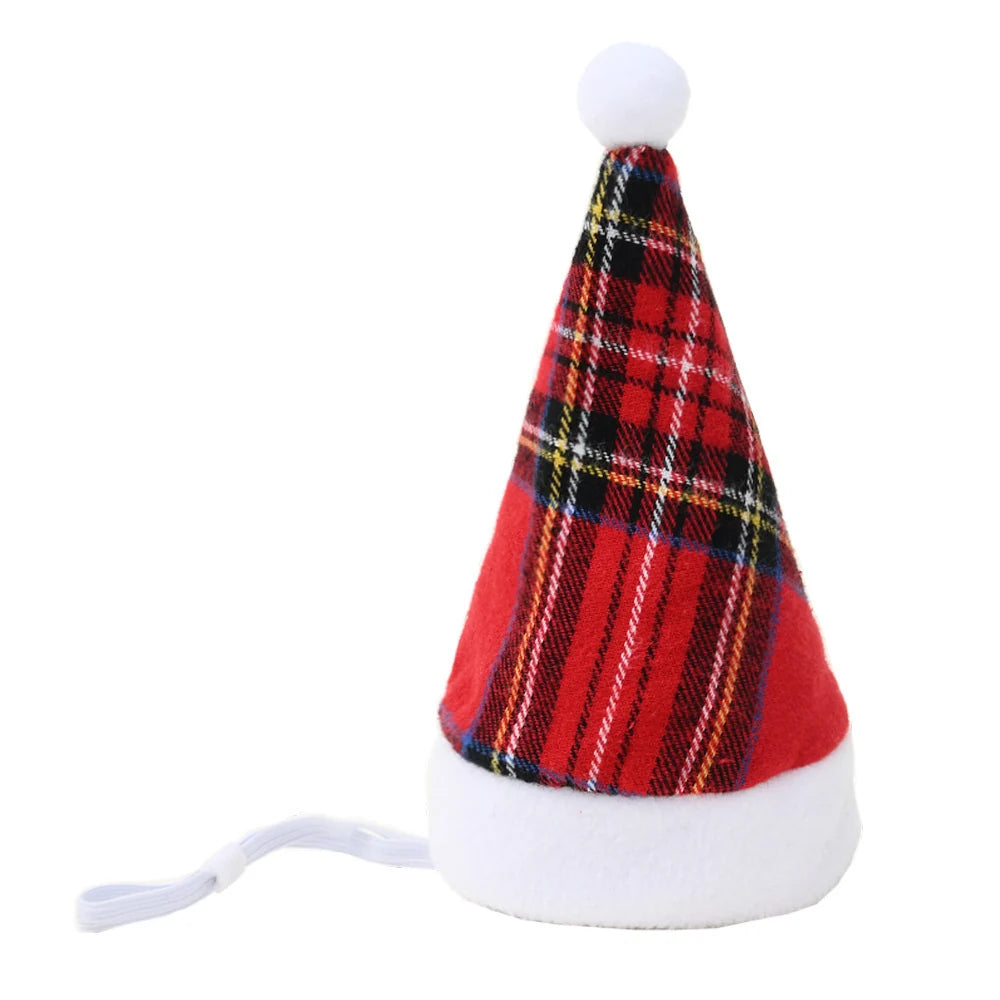 Dog Santa Hat Plush Adjustable Festive Fit