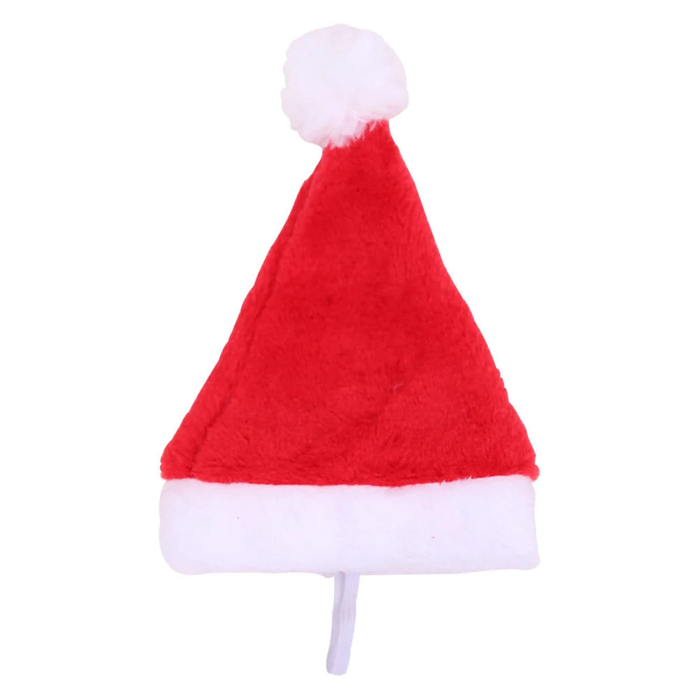 Dog Santa Hat Plush Adjustable Festive Fit