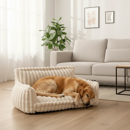 Dog Sofa Bed Orthopedic Memory Foam Washable Cover Raised Edges