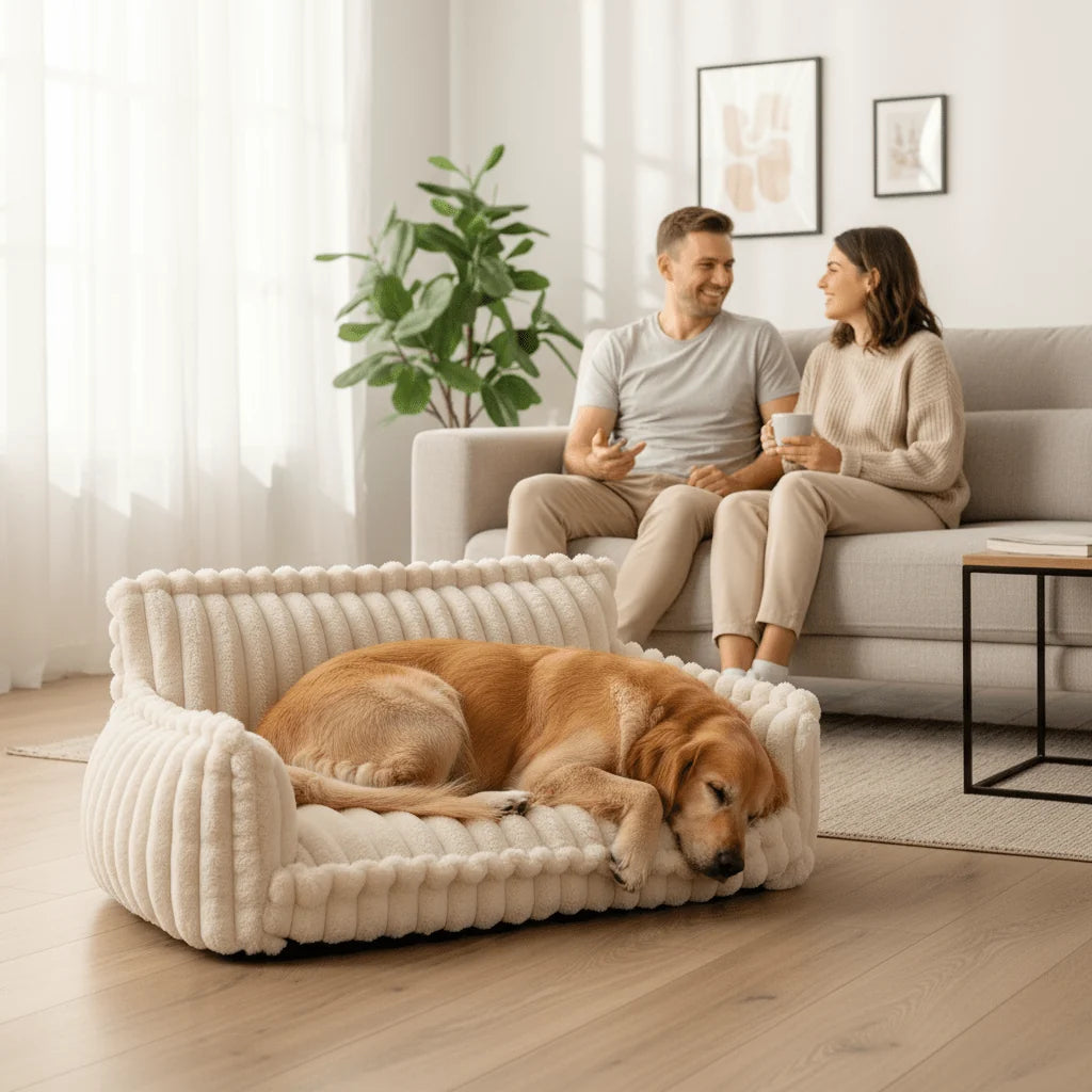 Dog Sofa Bed Orthopedic Memory Foam Washable Cover Raised Edges