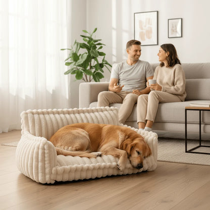 Dog Sofa Bed Orthopedic Memory Foam Washable Cover Raised Edges