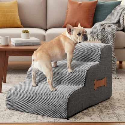 Dog Stairs Gentle Incline Non-Slip Base Washable Cover