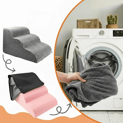 Dog Stairs Gentle Incline Non-Slip Base Washable Cover