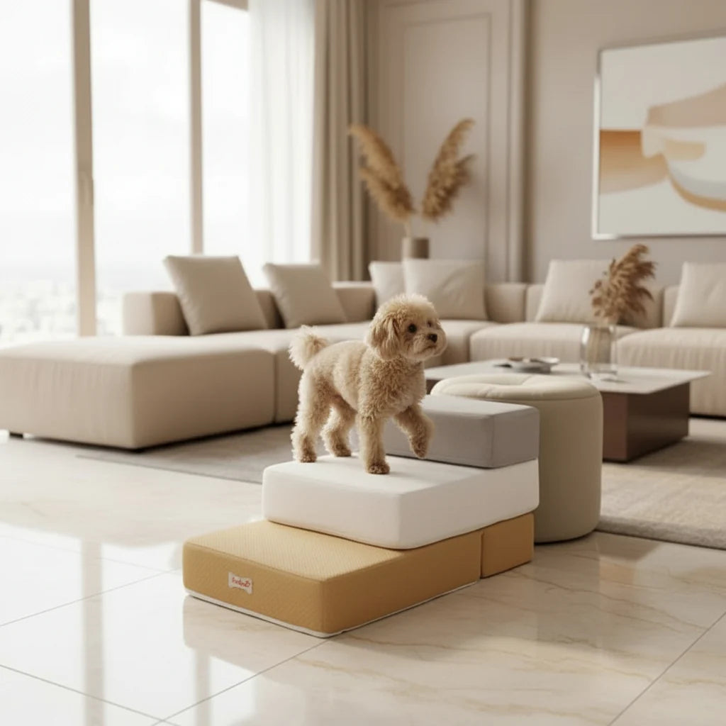 Dog Stairs Padded Non-Slip Two-Step with Washable Cover