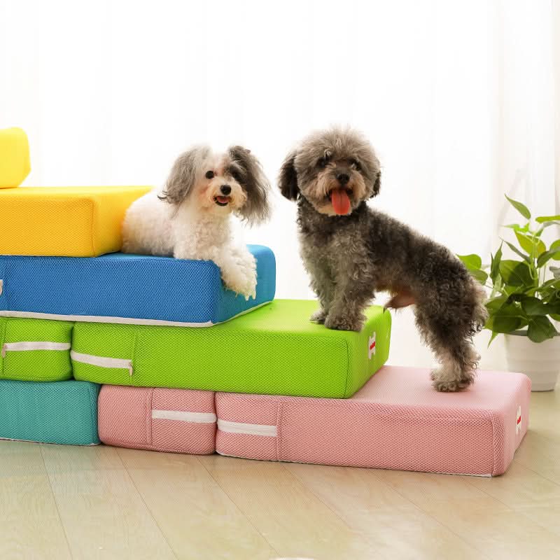 Dog Stairs Padded Non-Slip Two-Step with Washable Cover