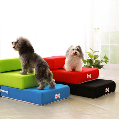 Dog Stairs Padded Non-Slip Two-Step with Washable Cover