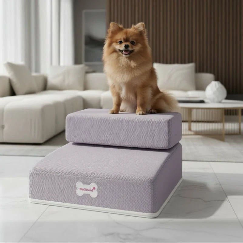 Dog Stairs Padded Non-Slip Two-Step with Washable Cover
