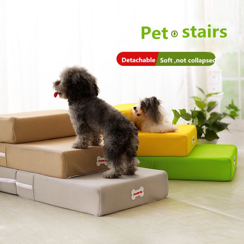 Dog Stairs Padded Non-Slip Two-Step with Washable Cover
