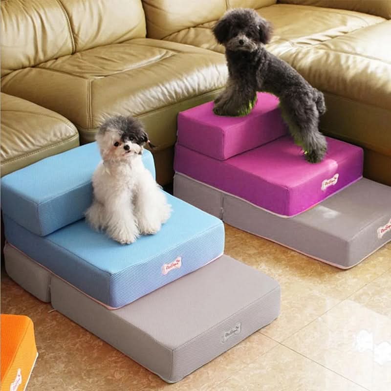 Dog Stairs Padded Non-Slip Two-Step with Washable Cover