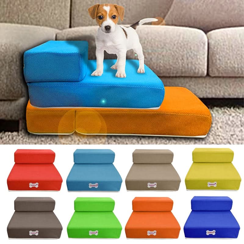 Dog Stairs Padded Non-Slip Two-Step with Washable Cover