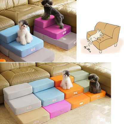 Dog Stairs Padded Non-Slip Two-Step with Washable Cover