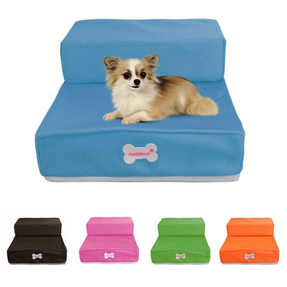 Dog Stairs Padded Non-Slip Two-Step with Washable Cover