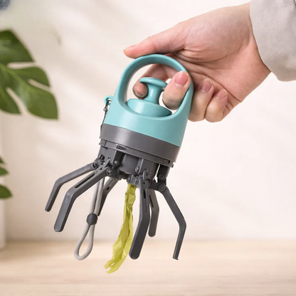 Dog Waste Grabber Six-Prong Touch-Free With Bag Dispenser