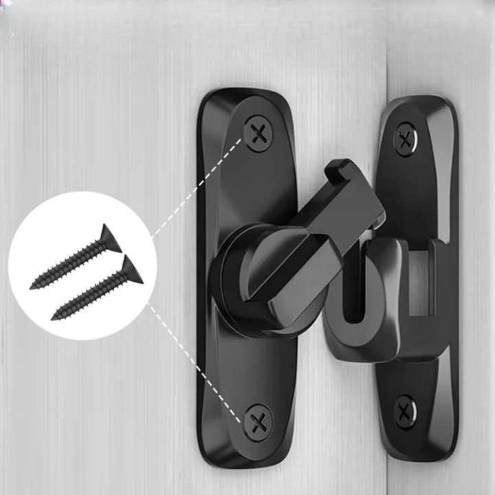 Door Bolt Adjustable 90° & 180° No-Drill Mount