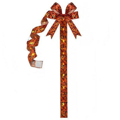 Door Bow Warm LED Pumpkin Velcro Strap