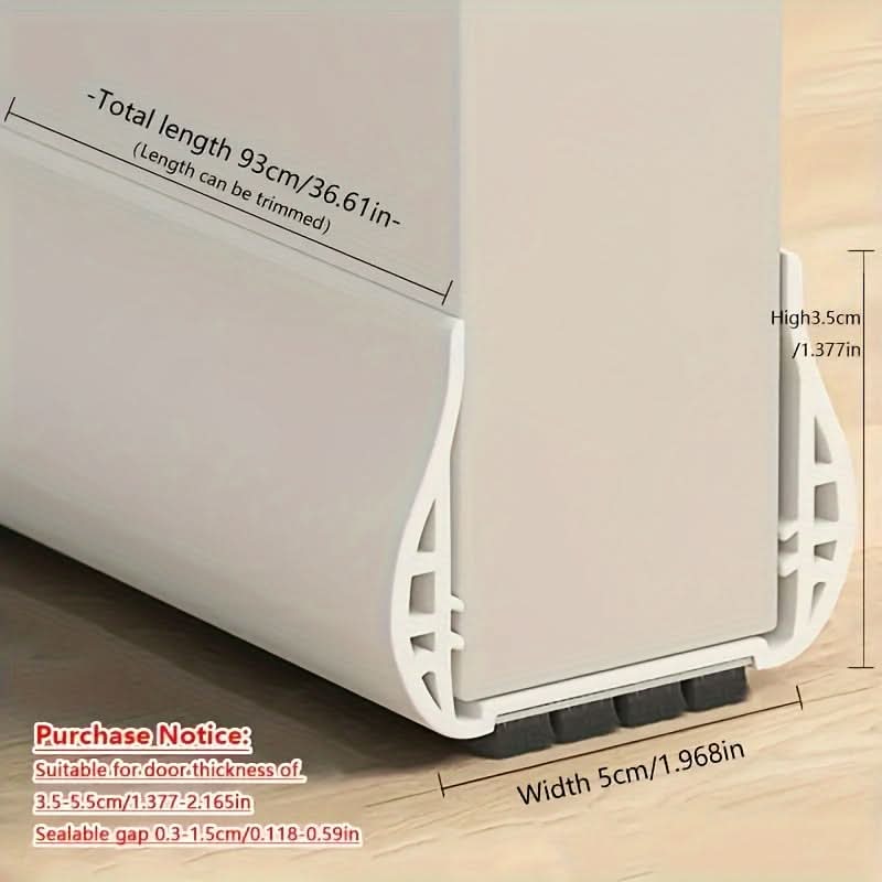 Door Draft Stopper Foam-Filled Energy-Saving Trim-to-Fit