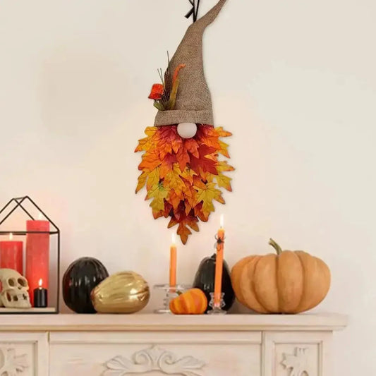 Door Hanger Autumn Colors Faux Maple Leaves