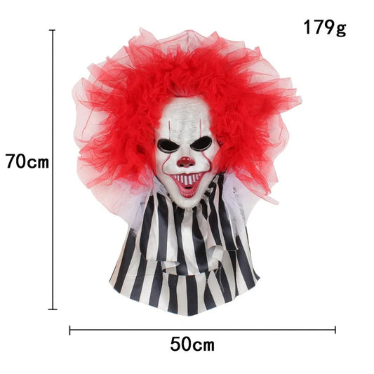 Door Hanger Scary Clown 70cm Tulle Hair Weather-Resistant