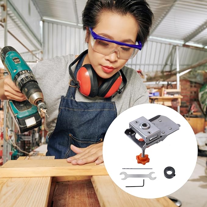 Door Hinge Jig Adjustable Stop Guide & Reinforced Pads