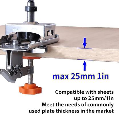 Door Hinge Jig Adjustable Stop Guide & Reinforced Pads