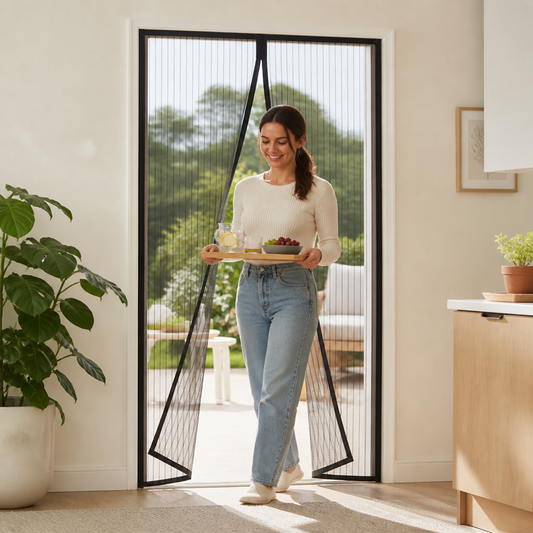 Door Insect Screen Magnetic Self-Closing Fine Mesh