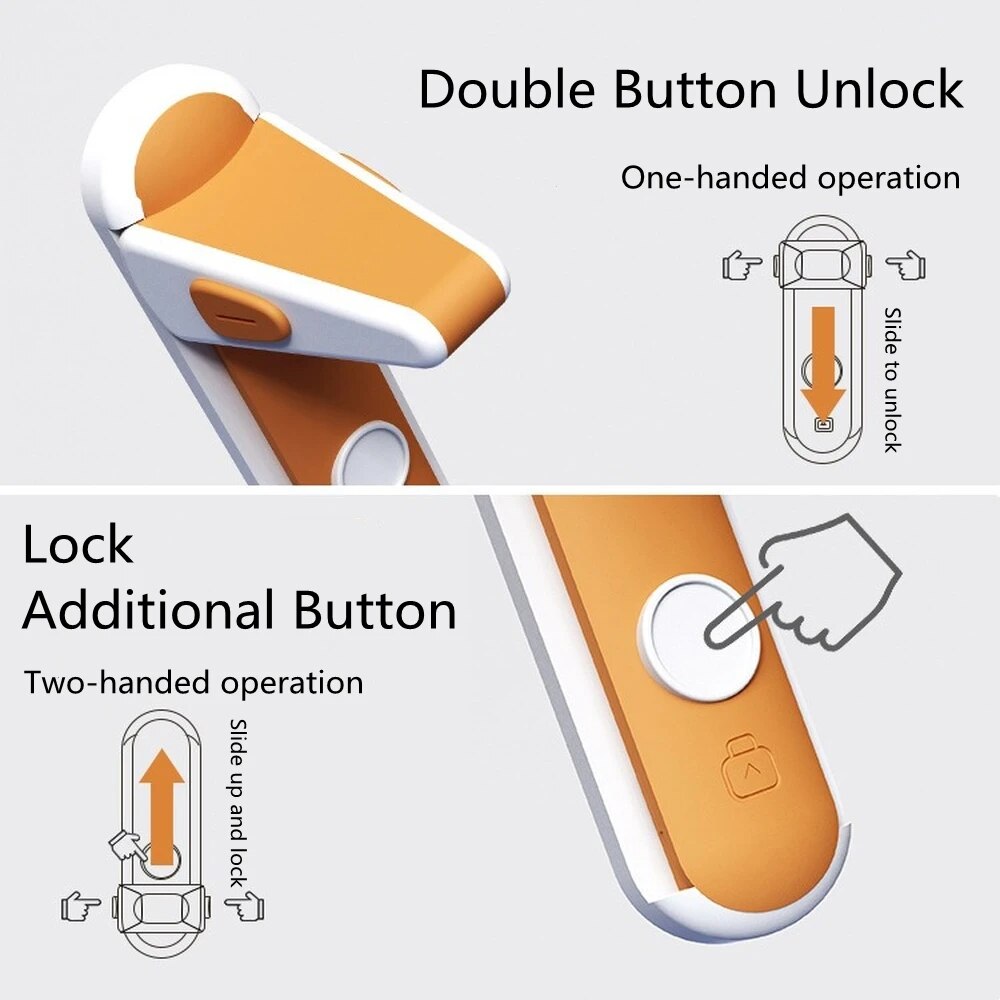 Door Lock Child-Safe 3-Button Drill-Free Adhesive